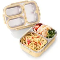 Agger Lunchbox 800ml Brotdose mit 3 Fächern,Lunchbox für Kinder und Erwachsene, (Edelstahl 304), für Schule, Büro und unterwegsIdeal, für alle Altersgruppen