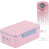 Back Up Brotkasten Lunchbox + Trinkflasche Set Mädchen Rosa Schule BPA frei, (1-tlg)