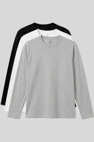 Herren 3-teiliges Baumwoll-Jersey-Set