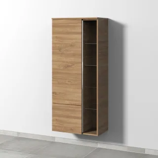 Sanipa 3way Stauraumschrank mit 1 Tür, 1 Auszug und offenen Fächern, Eiche-Kansas BR18259