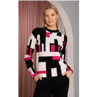 Passioni Strickpullover mit geometrischem Muster