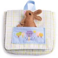 DJECO Puppen Rucksack Pomea Puppen-Schultasche mit Kuschelhase, Mini-Rucksack