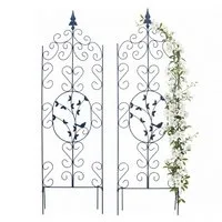relaxdays Rankgitter Rankhilfe Kletterpflanzen freistehend Set, 2 St., 2, schwarz, 2er-Pack