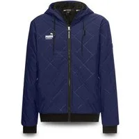 PUMA Workwear Winterjacke Herren mit Kapuze und Steppmuster - Warm gefüttert - Mit Kordelzug Robuste Arbeitsjacke für Handwerk Produktion Logistik und Baugewerbe