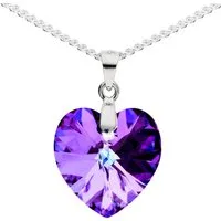 LÖB Kette mit Anhänger 925 Silber Kette Herz Kristall Anhänger Herzform Herzkette Lila Blau (Geschenke für Frauen Damen Beste Freundin Mutter Mama Ehefrau Oma sie zum Geburtstag Schmuck Sommer, Inkl. Schmuckbox), Damen Kinder Halskette Silberkette St