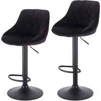 Woltu Barhocker (2 St), höhenverstellbar, drehbar, gut gepolstert, Samt