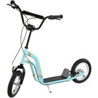 HOMCOM Scooter Kinderroller Tretroller mit verstellbarem Lenker, großen Rädern, 0 km/h, (Kinderroller, 1 tlg., Kinderscooter), für Jungen und Mädchen ab 5 Jahre, Cityroller Hellblau