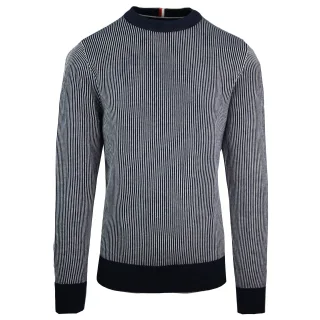 Tommy Hilfiger Vertikal Gestreifter Herren Navy Pullover