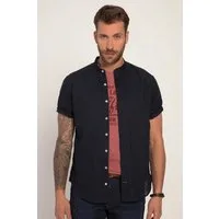 JP1880 Kurzarmhemd Hemd Halbarm Leinenmix Stehkragen Modern Fit