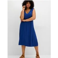 Sheego Strandkleid Jerseykleid Ärmellos