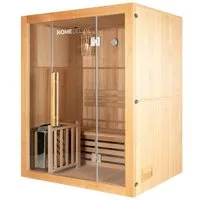 HOME DELUXE Sauna Traditionelle Sauna SKYLINE - L, BxTxH: 150,00 x 120,00 x 190,00 cm, für 3 Personen, inkl. 4,5 kW Saunaofen, aus Hemlocktanne