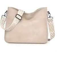 Forrlite Schultertasche Mittel Damen Umhängetasche Crossbody Bag Leicht Tasche Bag (Damen Handtasche, für den täglichen Gebrauch, zum Pendeln), Breiter Gurt,PU-Material,28*26*8cm, Damen Geschenke