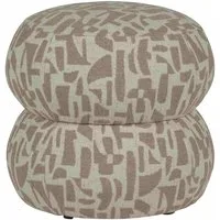 WOOOD Sitzhocker Anic Sand mit Muster – modern & kreativ, 43 x 43 x 40 cm, Stilvoller, kreativer Hocker