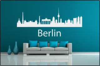 Wandtattoo "Stadt Skyline Städteskyline Silhouette BERLIN"