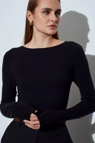 Boot-Neck Slim-Fit Pullover