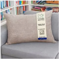 Selfitex Dekokissen Breitcord 60x80 inkl. Füllkissen, weicher Cord Stoff, 1x Kissenbezug & 1x Kissenfüllung