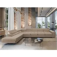 Muffo Ecksofa WILD XXL, mit Bettkasten, Hohe Metallfüße, verstellbare Kopfstützen, Liegefläche 125x240