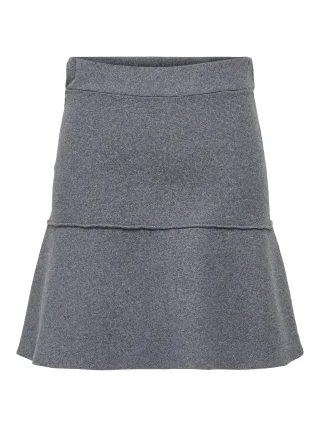 ONLY - ONLAMA LIFE SKATER SKIRT CC KNT Medium Grey Melange - Gr. - S