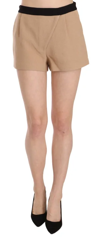 Costume National Shorts Beige Baumwolle Mittlere Taille Mini Shorts