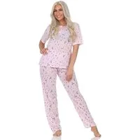 EloModa Pyjama Damen Pyjama zweiteiliger Schlafanzug Pyjama-Set, M L XL 2XL (2 tlg)