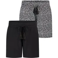 DENIMFY Sweatshorts Damen Shorts DFLia 2er Pack Regular Fit (Vorteilspack) kurze Stoffhose mit Kordelzug aus 100% Viskose