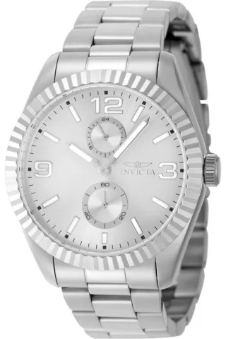 Invicta Specialty 49521 Herrenuhr - Quarzwerk - Edelstahl mit silbernem Zifferblatt - 43 mm
