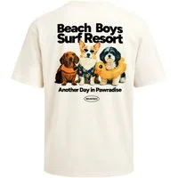 Neverless Oversize-Shirt Herren T-Shirt - Design Beach Dogs - Oversized Relaxed Fit Printshirt mit Print