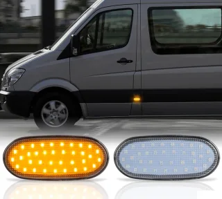 2x LED Seitenmarkierungsleuchten Seitenmarkierungs Leuchten Seitenbegrenzungsleuchten in Klarglas SET für Mercedes Sprinter W907 / W910 ab 2018-