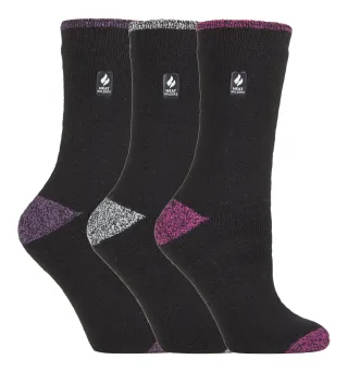 Heat Holders - Lot 3 Paires Chaussettes Thermiques Isolées Femme Hiver - Bande