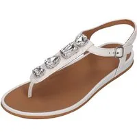 Fitflop GRACIE ULTRA-JEWEL LEATHER T-BAR Sandalette Urban White