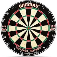 Carromco Dartscheibe Winmau Borsten Dart Scheibe Pro SFB, Darts, Steeldart, Sisal Dartboard mit 3 Stahldarts & 3 Softdarts