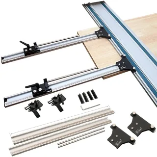 Wnew Track Saw Circular Saw Parallel Rail Guide System for Repeatable Cuts Woodworking Track Saw Guide Rail Joining Set