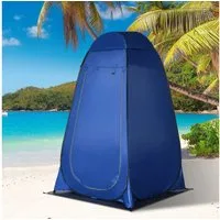 Outsunny Faltzelt Umkleidezelt mit Tragetasche, UV Schutz, Personen: 1 (Toilettenzelt, 1 tlg., Duschzelt), für Garten, Balkon, Blau