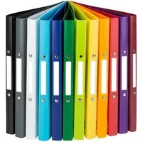 Idena Ringbuchmappe 10426 Ringbuch DIN A4, 12er Set, 2-Ring-Mechanik, 20 mm breit, in 12 unterschiedlichen Farben