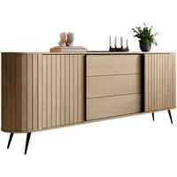 Compleo Kommode 196cm breit, Möbelfarbe – Eiche Cremona, Sideboard mit Schubladen KAMA