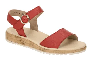 Paul Green Damen Sandalette 7134-04 Rot Salsa Echtleder Keilabsatz 1,5cm
