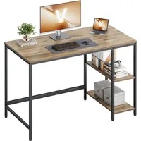 VASAGLE Schreibtisch Computertisch, Tisch, Bürotisch, 100/120/140cm, mit 2 Ablagen, moderner Stil