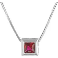 trendor Kette mit Anhänger Damen-925 Silber mit Anhänger synth. Granat