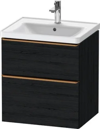 Duravit D-Neo Waschtischunterbau wandhängend Eiche Schwarz Matt 584x452x625 mm - DE4359004160000 DE4359004160000