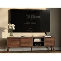 Beautysofa TV-Schrank NOREL modernes Design mit drei Schränken und offenen Fächern (erhältlich in Braun Walnuss & Cashmere) Breite: 180 cm