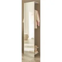 Furn.Design Kompaktgarderobe Center (Flurgarderobe in weiß matt, 50 x 200 cm) mit Spiegel, Schuhablagen und Kleiderstange