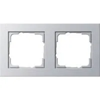 Abdeckrahmen zweifach, Abdeckung aluminium, Retail
