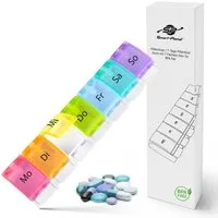 Smart-Planet Pillendose Pillendose 7 Tage– Seniorenfreundliche Medikamentenbox mit Wochentagen