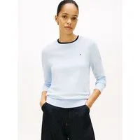 Tommy Hilfiger Rundhalspullover CO JERSEY STITCH LS C-NK SWT mit Logostickerei
