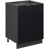 Vicco Unterschrank Fame-Line, Schwarz gestreift/Anthrazit, 60 cm ohne Arbeitsplatte (1-St)