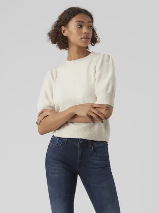 VERO MODA - VMDOFFY 2/4 O-NECK PULLOVER GA NOOS Birch - Gr. - M