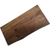 DM-Handel Waschtischplatte Eiche Holzplatte massiv (von 40 cm bis 120 cm Breit Waschtisch, Naturkant Waschbecken, Waschbeckenplatte Dunkel Braun), sehr Massiv 4 cm