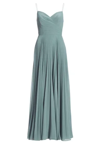 hey kyla - Chiffonkleid mit Plisseerock ocean teal - Gr. - 34