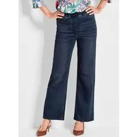 GOLDNER Bequeme Jeans Bequeme Jeanshose VERA Hose im Uni-Design, Schlupfbund, weites Bein, Eingrifftaschen