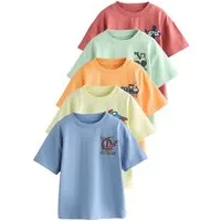 Next T-Shirt T-Shirt mit Grafik und kurzen Ärmeln, 5er-Pack (5-tlg)